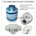 4in fan,H200mm carbon filter,duct,clip